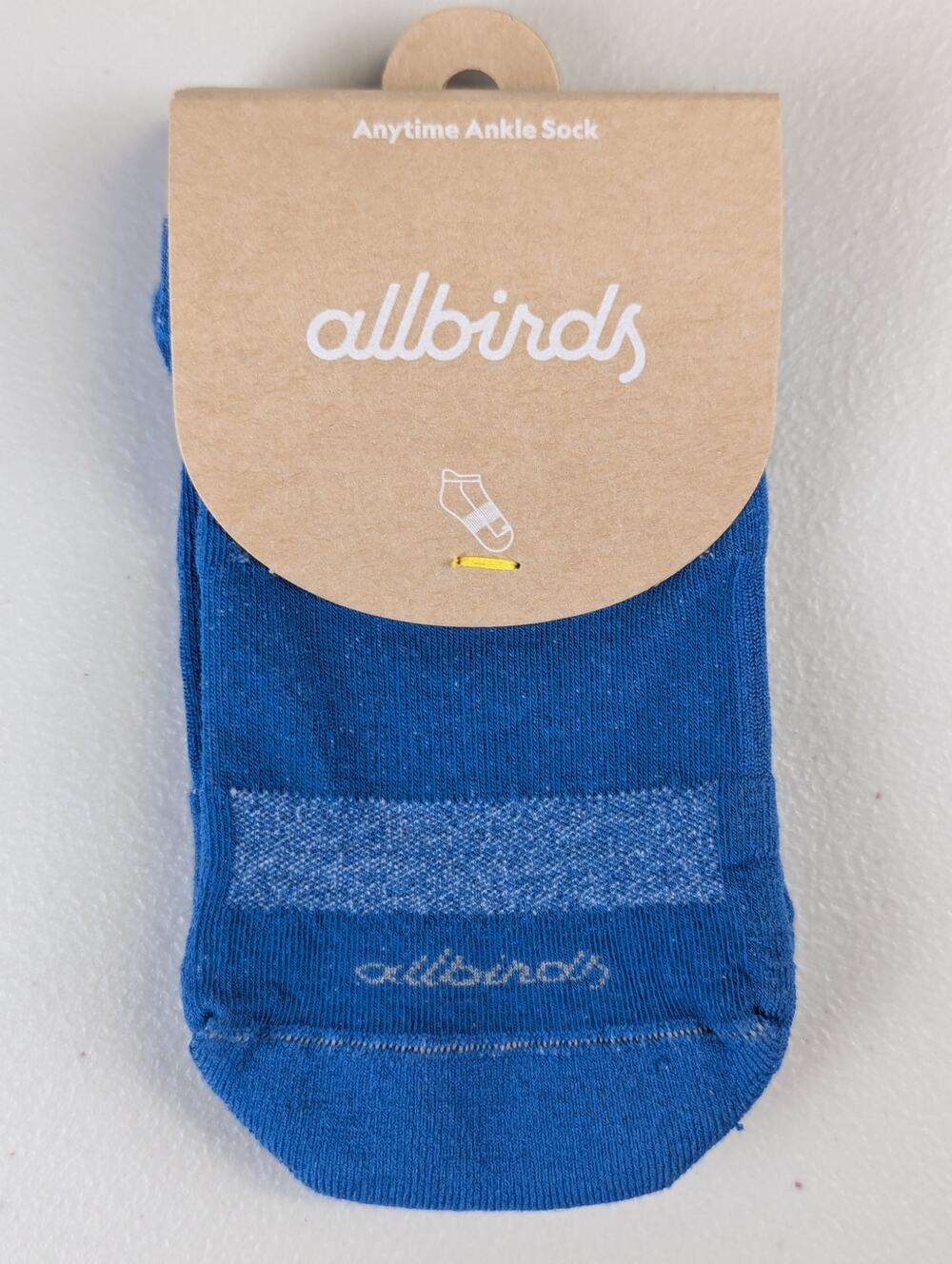 NWT allbirds Anytime Ankle Socks Basin Blue Womens Small Athletic Sporty Bright